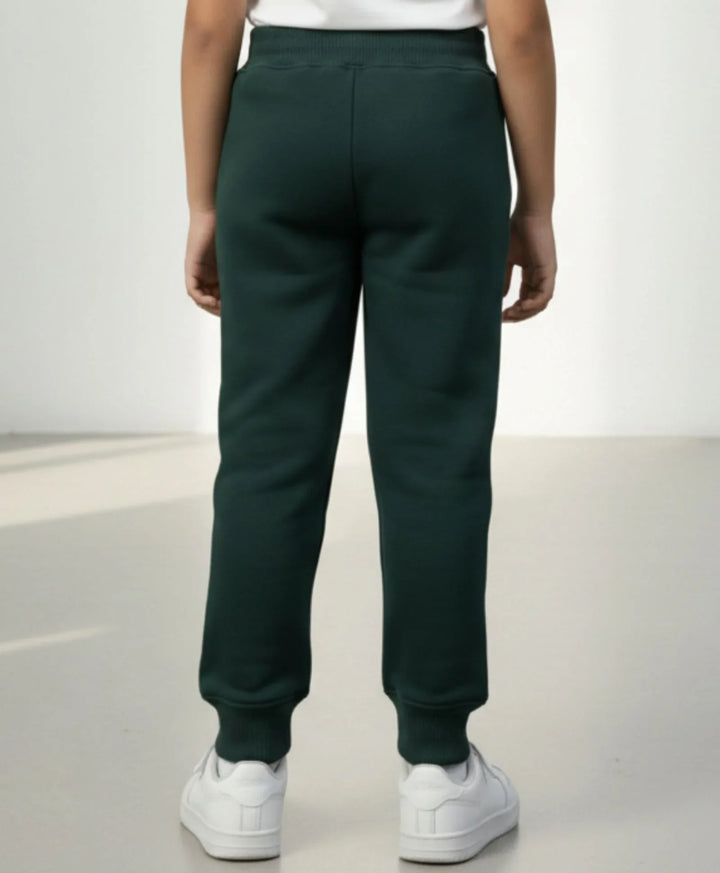 SIMPLE ESSENTIAL GIRLS FLEECE JOGGER - DARK GREEN - Anthrilo 