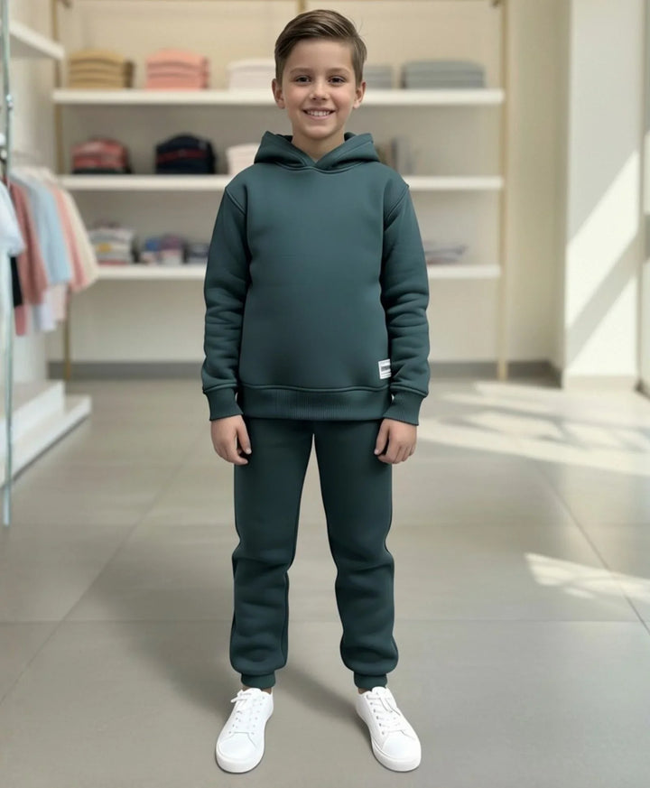 SIMPLE ESSENTIAL BOYS FLEECE JOGGER - DARK GREEN - Anthrilo 