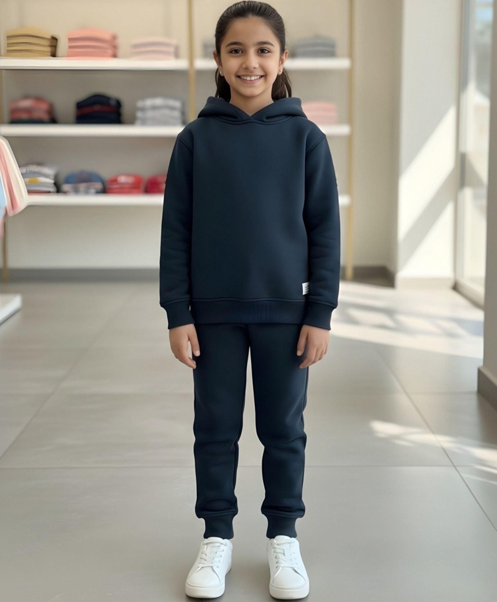 WEARABLE ESSENTIAL GIRLS FLEECE JOGGER - TEAL - Anthrilo 