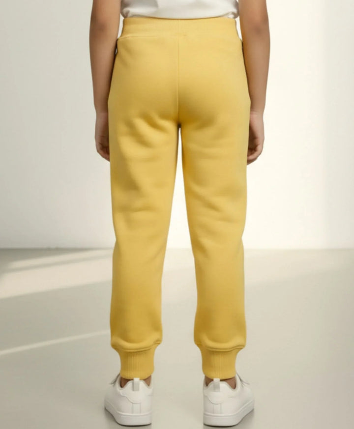 JUST STYLE ESSENTIAL GIRLS FLEECE JOGGER - YELLOW - Anthrilo 
