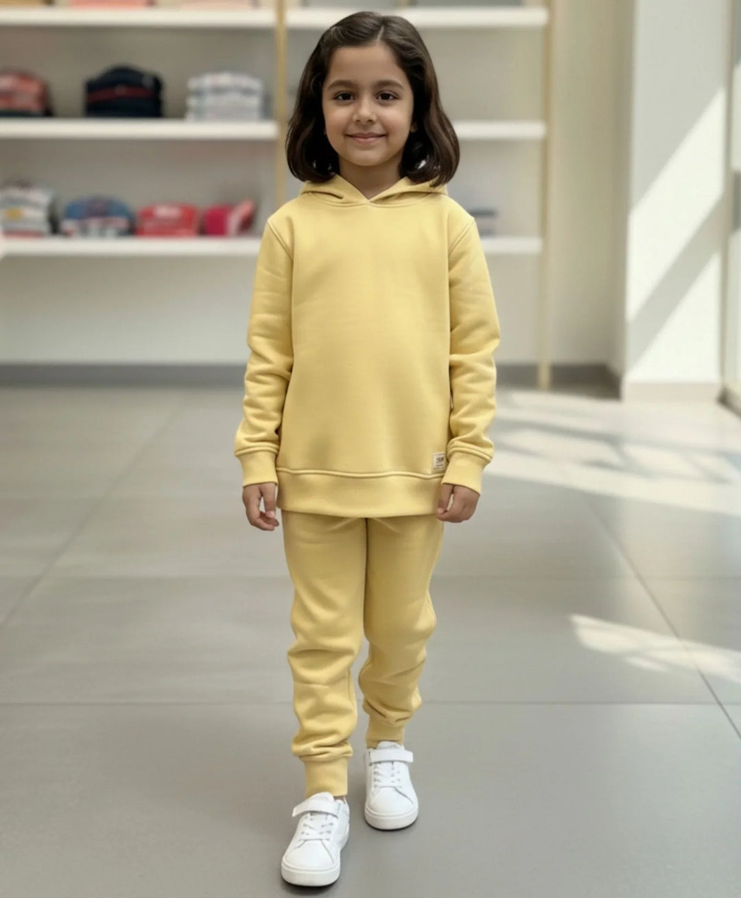 JUST STYLE ESSENTIAL GIRLS FLEECE JOGGER - YELLOW - Anthrilo 