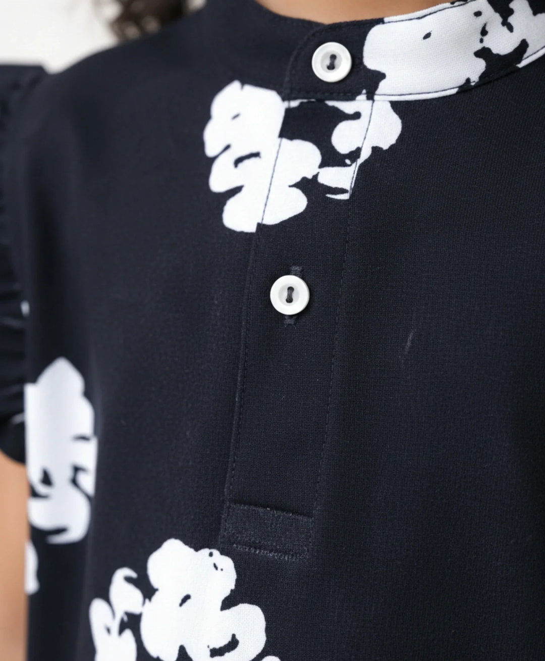 POP BLACK &amp; WHITE FRILL PARTY DRESS - BLACK - Anthrilo 