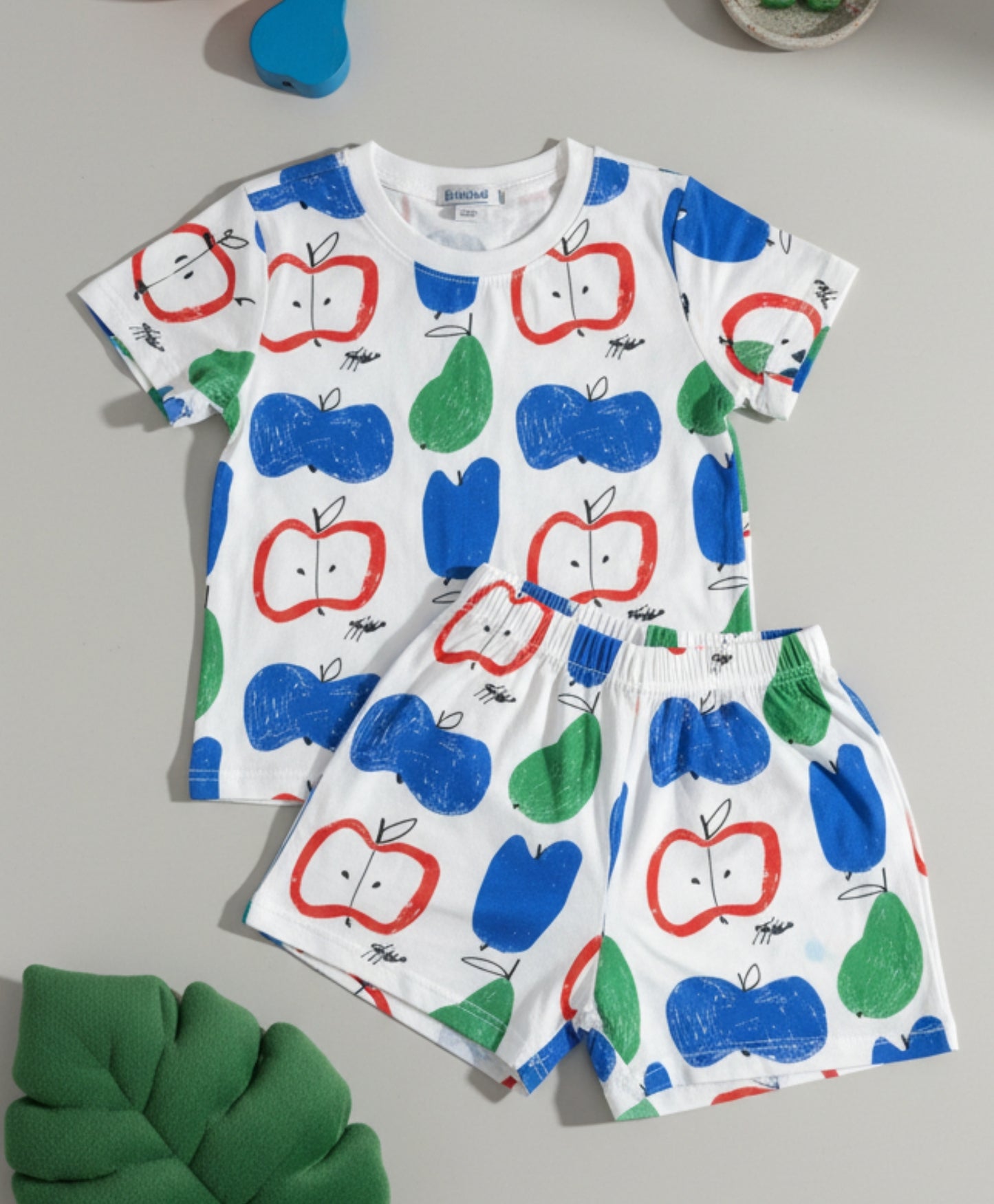 APPLE PEAR SLEEPWEAR SHORT SET - WHITE