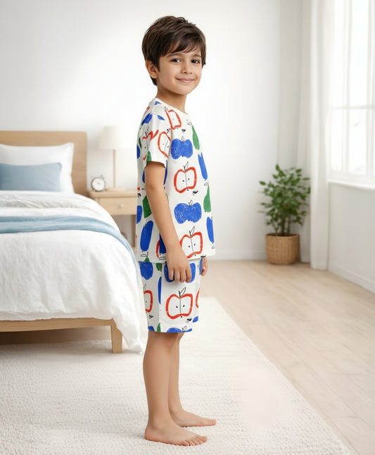 APPLE PEAR SLEEPWEAR SHORT SET - WHITE