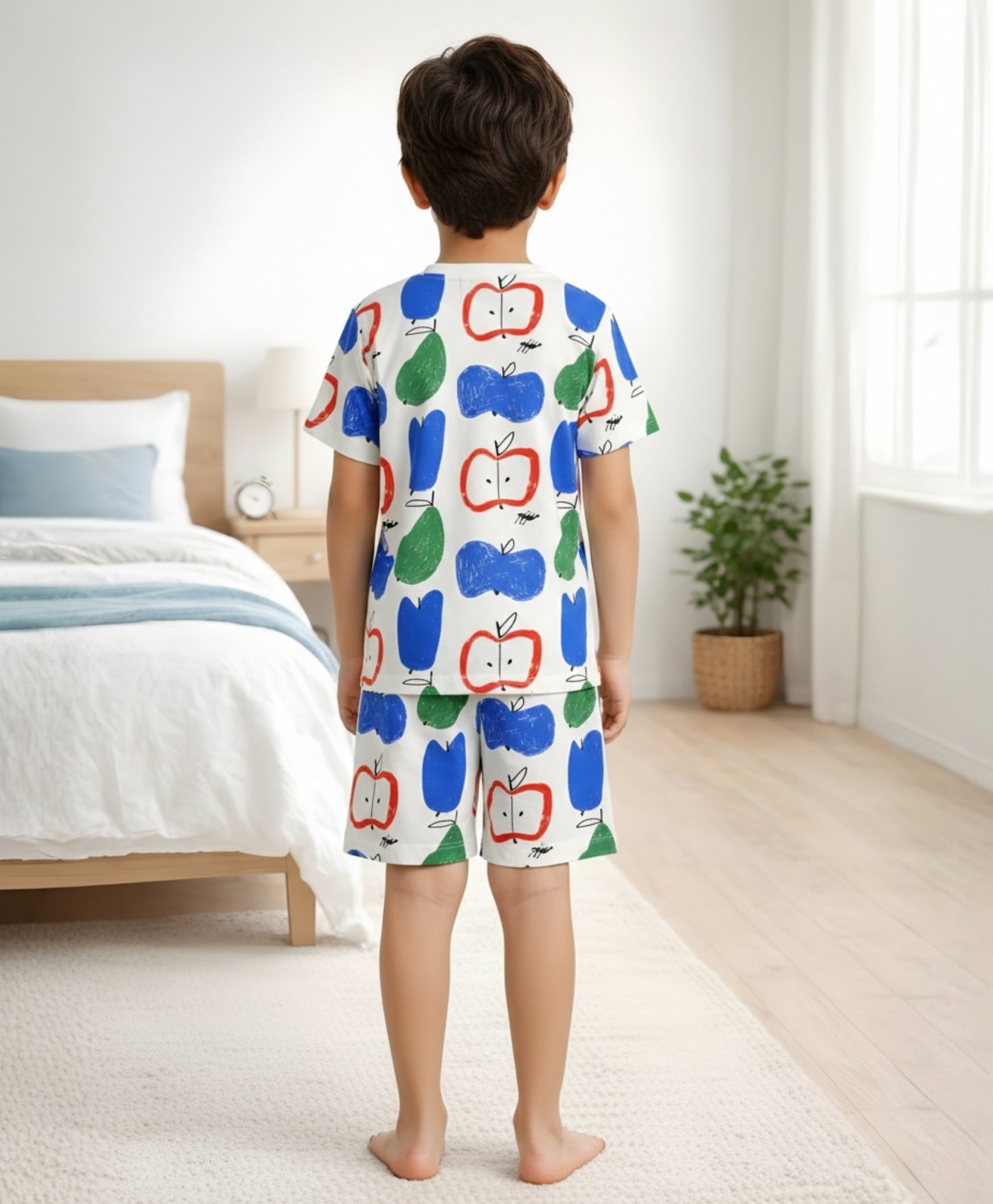 APPLE PEAR SLEEPWEAR SHORT SET - WHITE