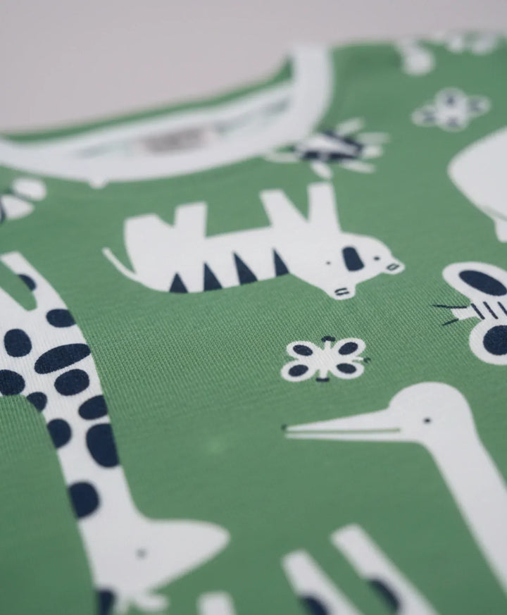 ANIMAL GREEN SHORT SLEEVE PYJAMA SET - GREEN - Anthrilo 
