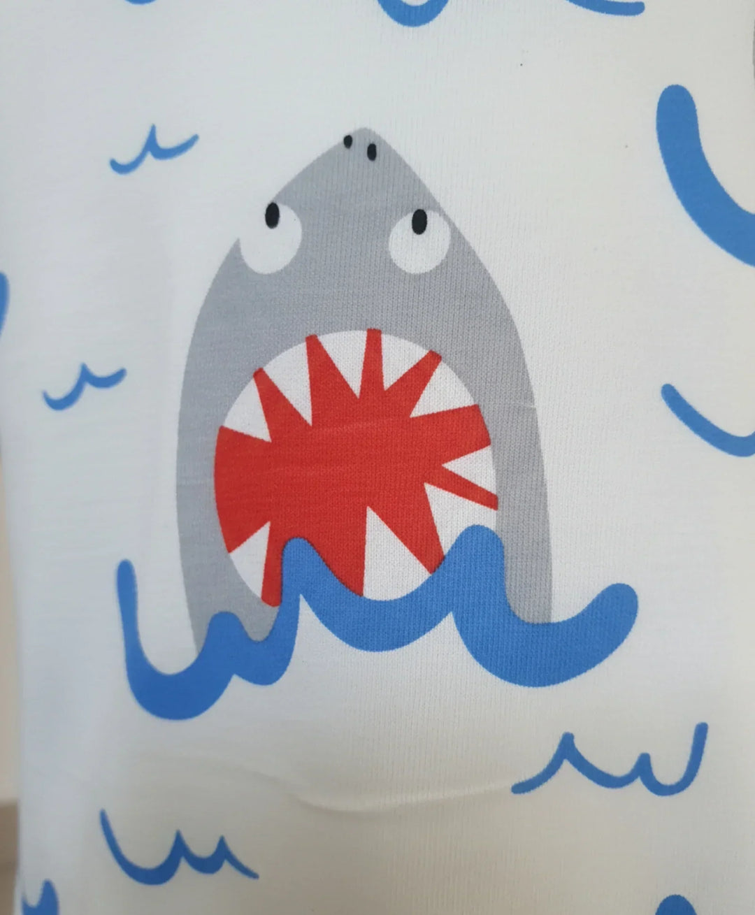SLEEPY SHARK BOYS SLEEPWEAR SHORT SET - WHITE - Anthrilo 