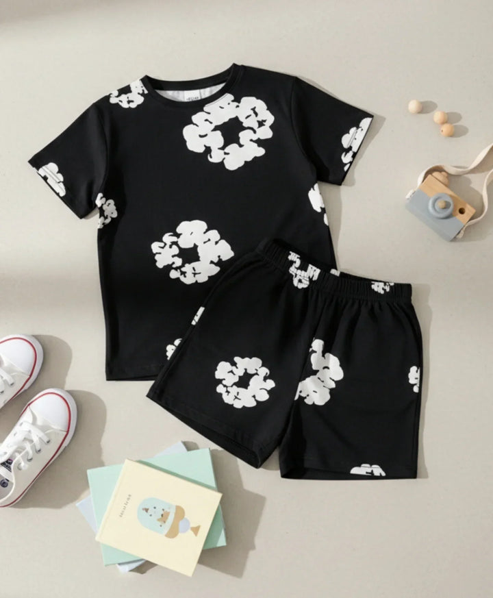 POP BLACK GIRLS SLEEPWEAR SHORT SET - BLACK - Anthrilo 