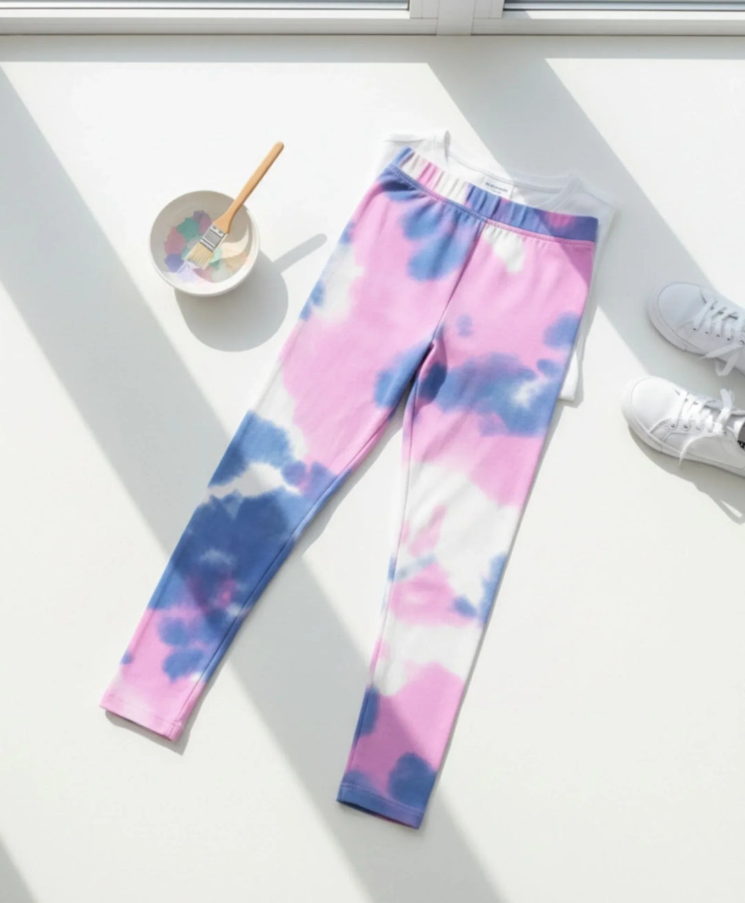 Pink Blue Tie Dye Summer Legging - Pink