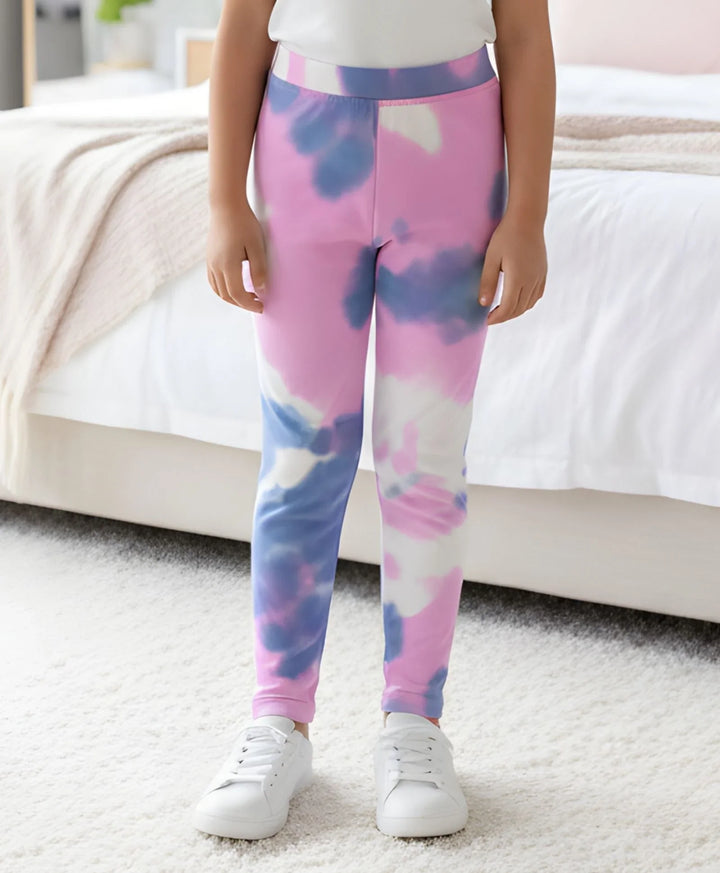 Pink Blue Tie Dye Summer Legging - Pink