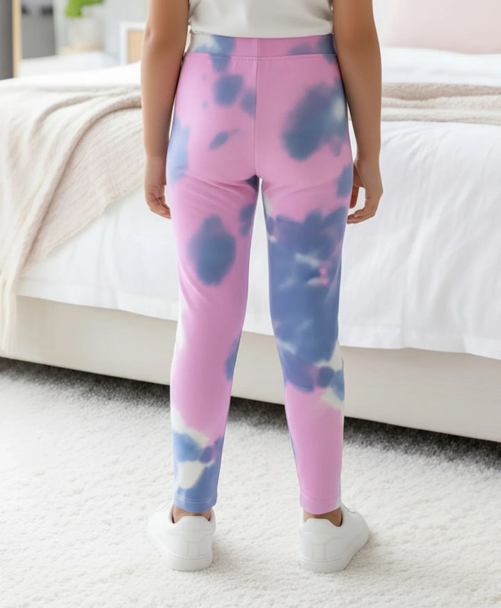 Pink Blue Tie Dye Summer Legging - Pink