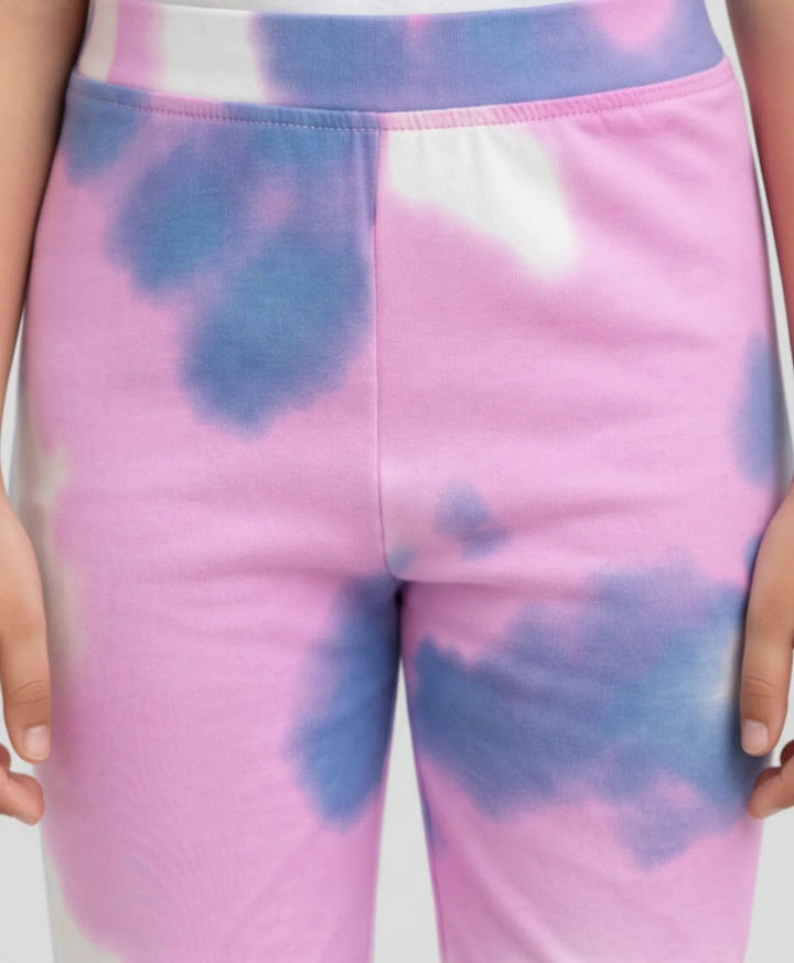 Pink Blue Tie Dye Summer Legging - Pink