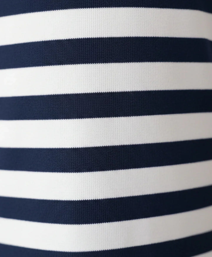 Navy White Stripe Girls Short Sleeve Pyjama Set - Navy/White