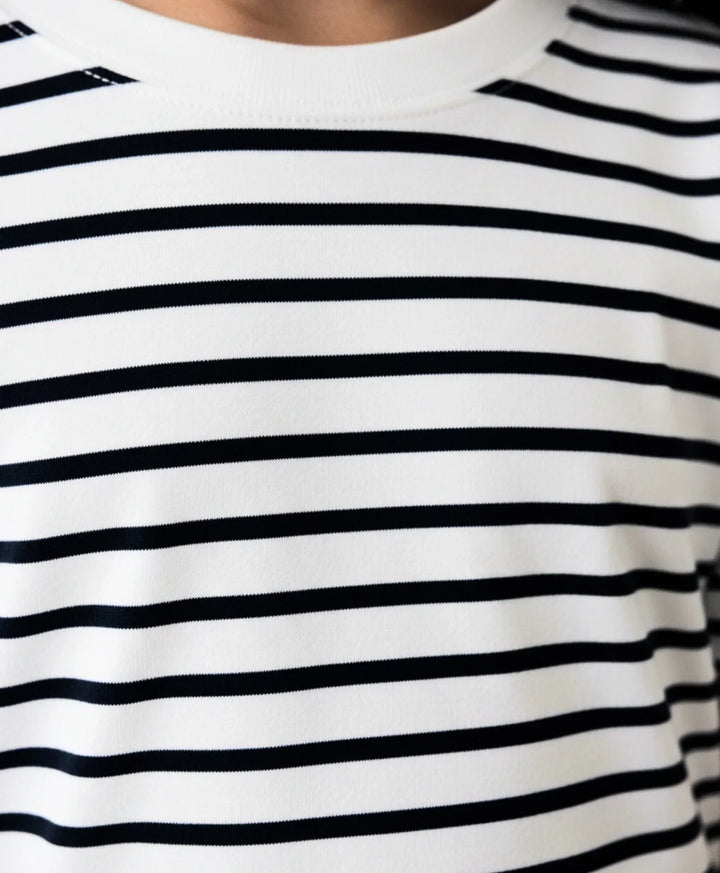 BLACK WHITE STRIPE GIRLS SHORT SLEEVE PYJAMA SET - BLACK/WHITE - Anthrilo 