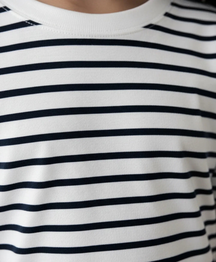BLACK WHITE STRIPE SHORT SLEEVE PYJAMA SET - BLACK/WHITE - Anthrilo 