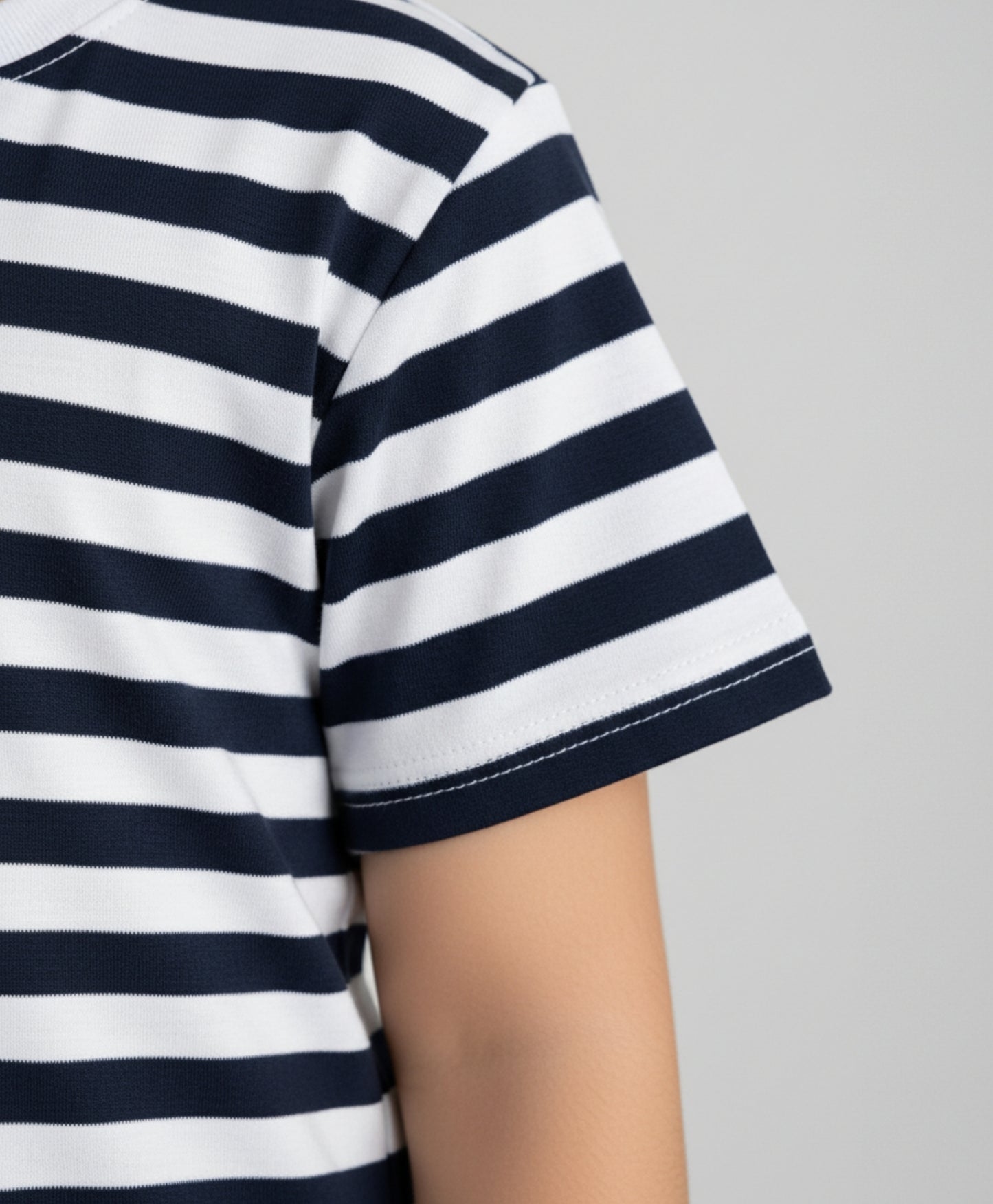 NAVY WHITE STRIPE BOYS SLEEPWEAR SHORT SET - NAVY/WHITE