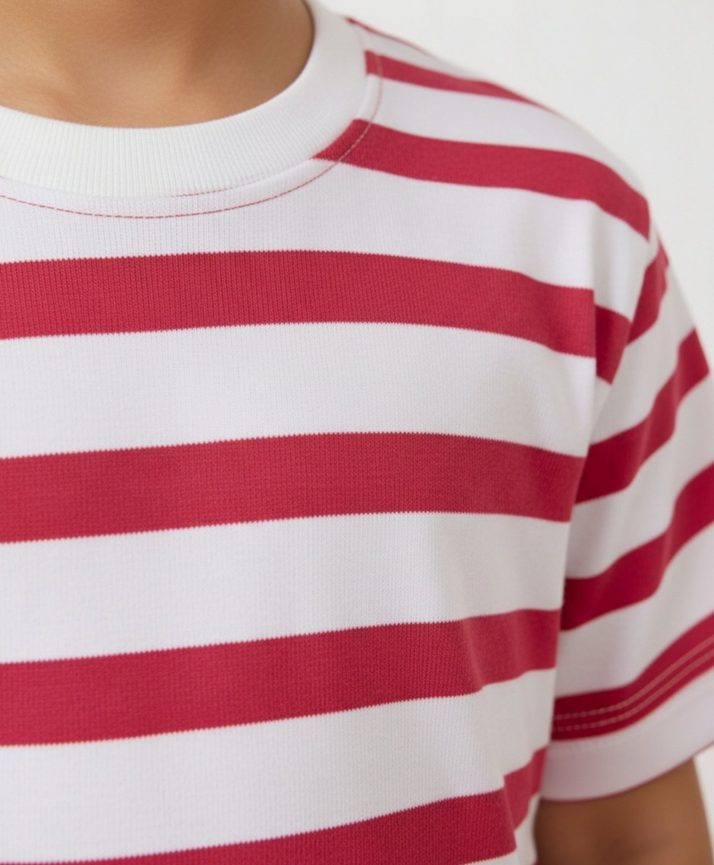 RED WHITE STRIPE SLEEPWEAR SHORT SET - RED/WHITE