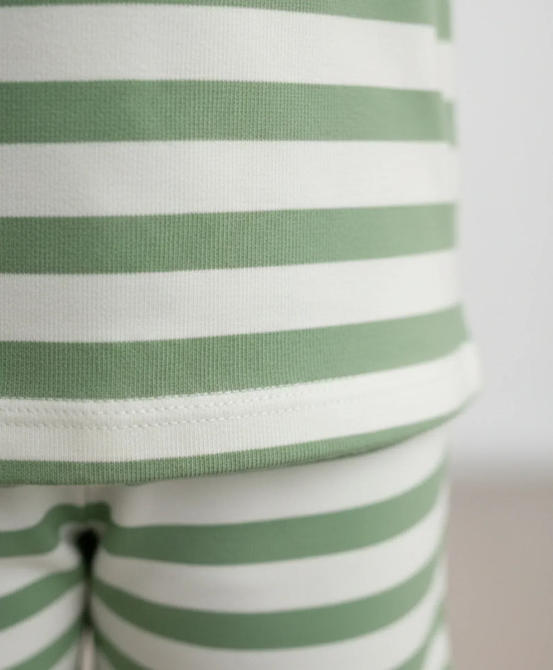 Green White Stripe Sleepwear Short Set - Green/White