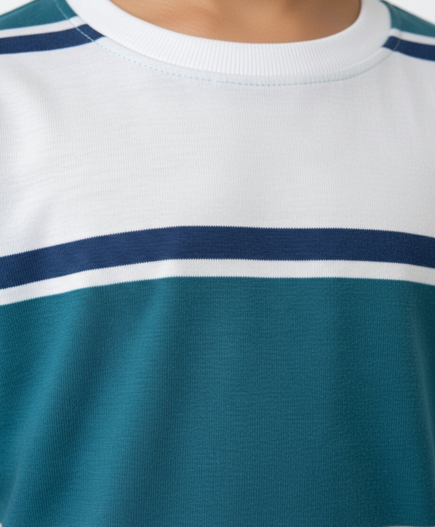 OIL GREEN NAVY WHITE STRIPE SLEEPWEAR SHORT SET - OIL GREEN/NAVY/WHITE