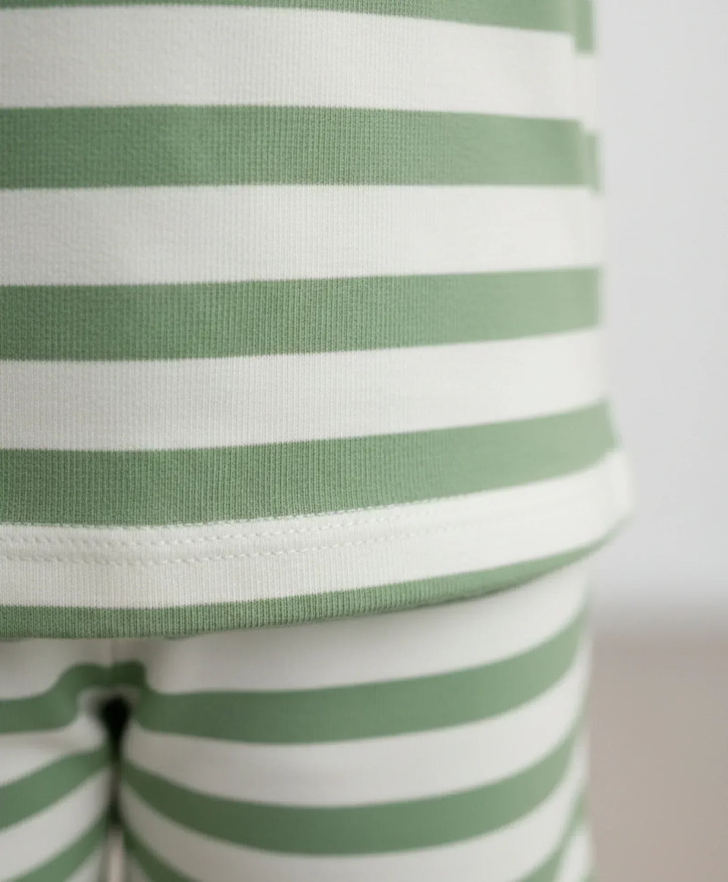 GREEN WHITE STRIPE GIRLS SLEEPWEAR SHORT SET - GREEN/WHITE - Anthrilo 