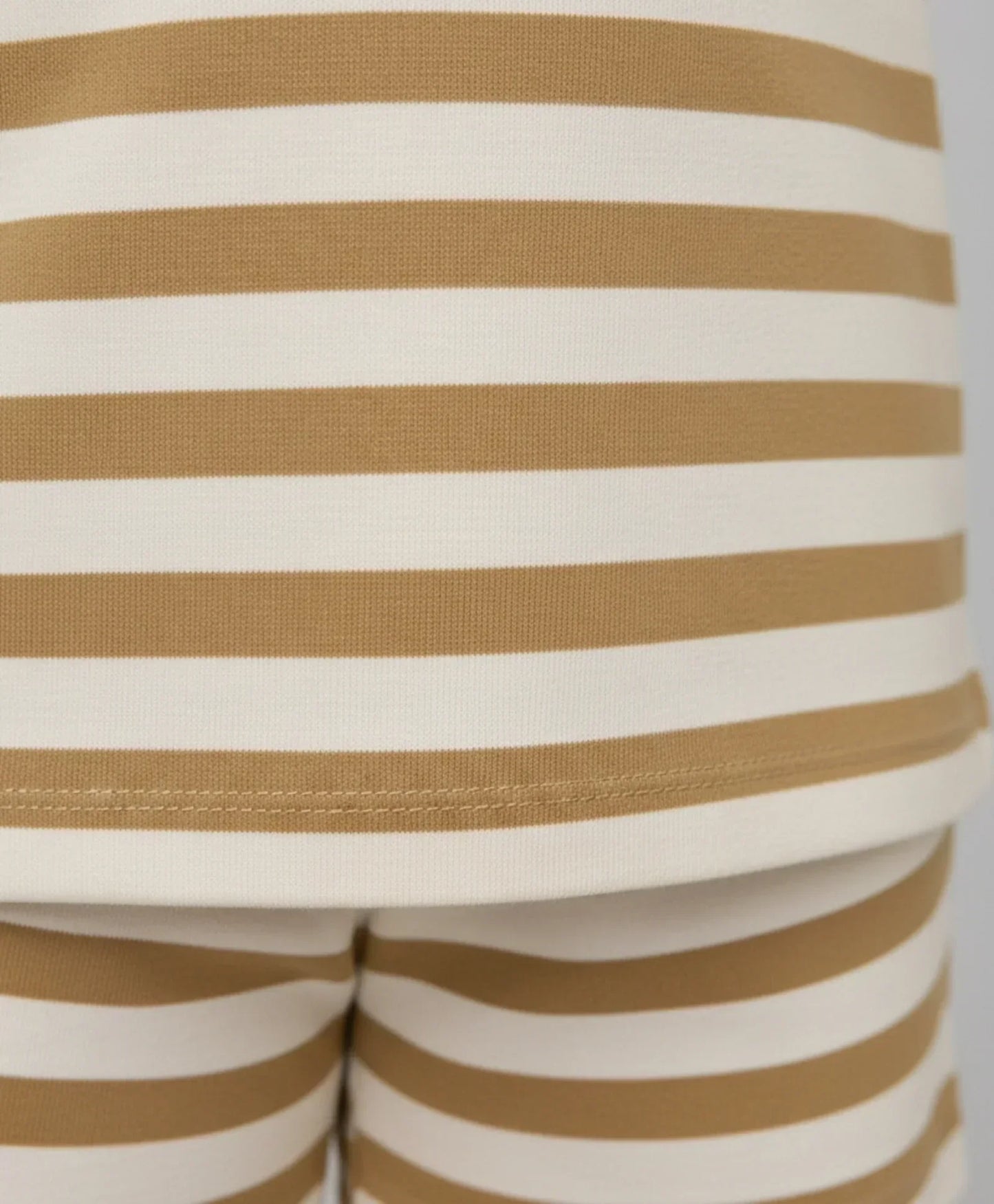 BEIGE WHITE STRIPE GIRLS SLEEPWEAR SHORT SET - BEIGE/WHITE - Anthrilo 