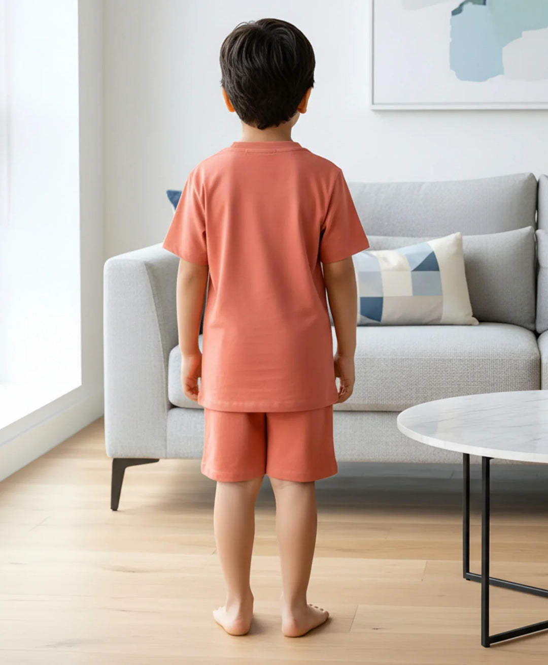 ESSENTIALS RUGBY BOYS SLEEPWEAR SHORT SET - ORANGE - Anthrilo 