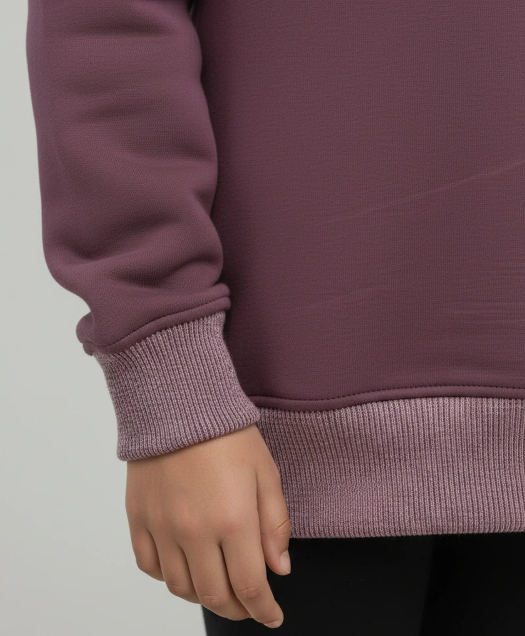 PURPLE BASIC GIRLS FLEECE HOODIE - PURPLE