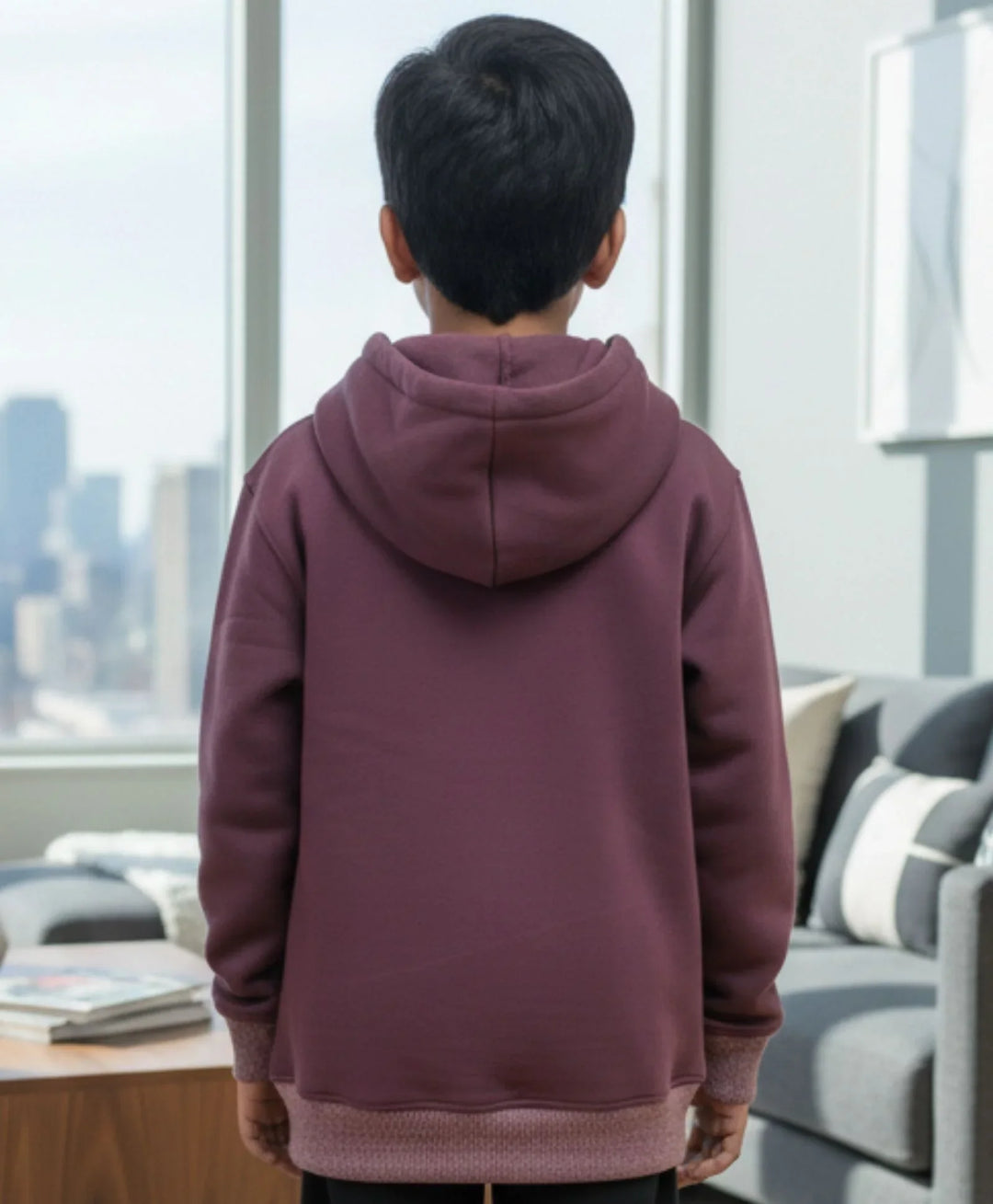 PURPLE BASIC FLEECE HOODIE - PURPLE