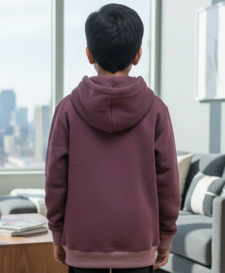 PURPLE BASIC FLEECE HOODIE - PURPLE