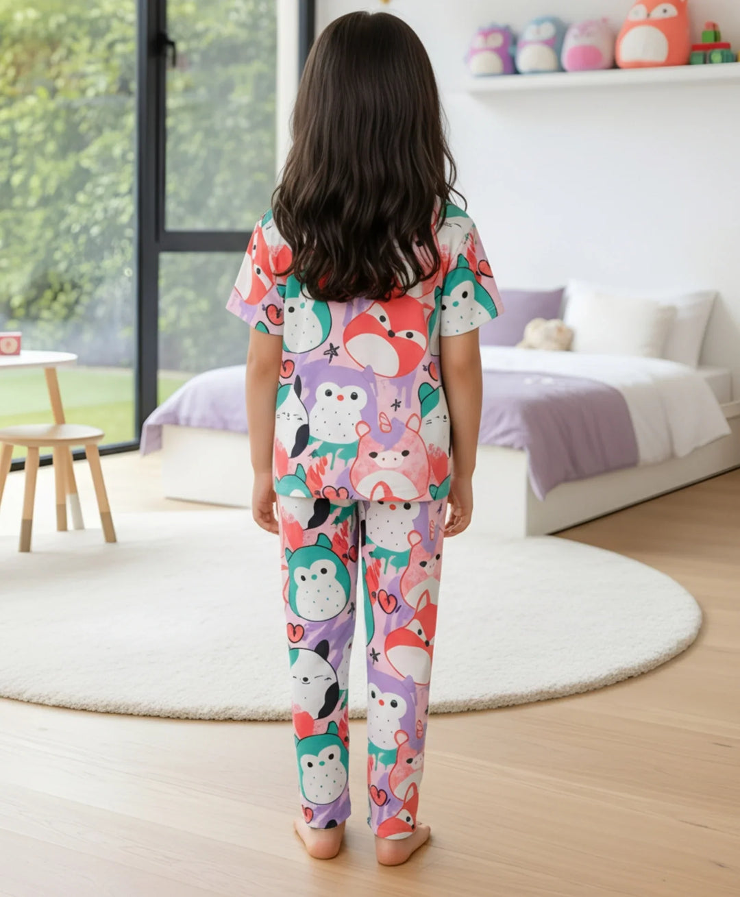 Squishy Girls Short Sleeve Pyjama Set - White