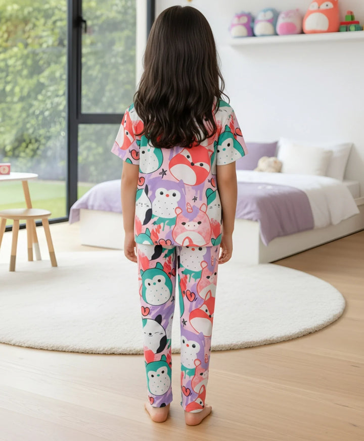 Squishy Girls Short Sleeve Pyjama Set - White