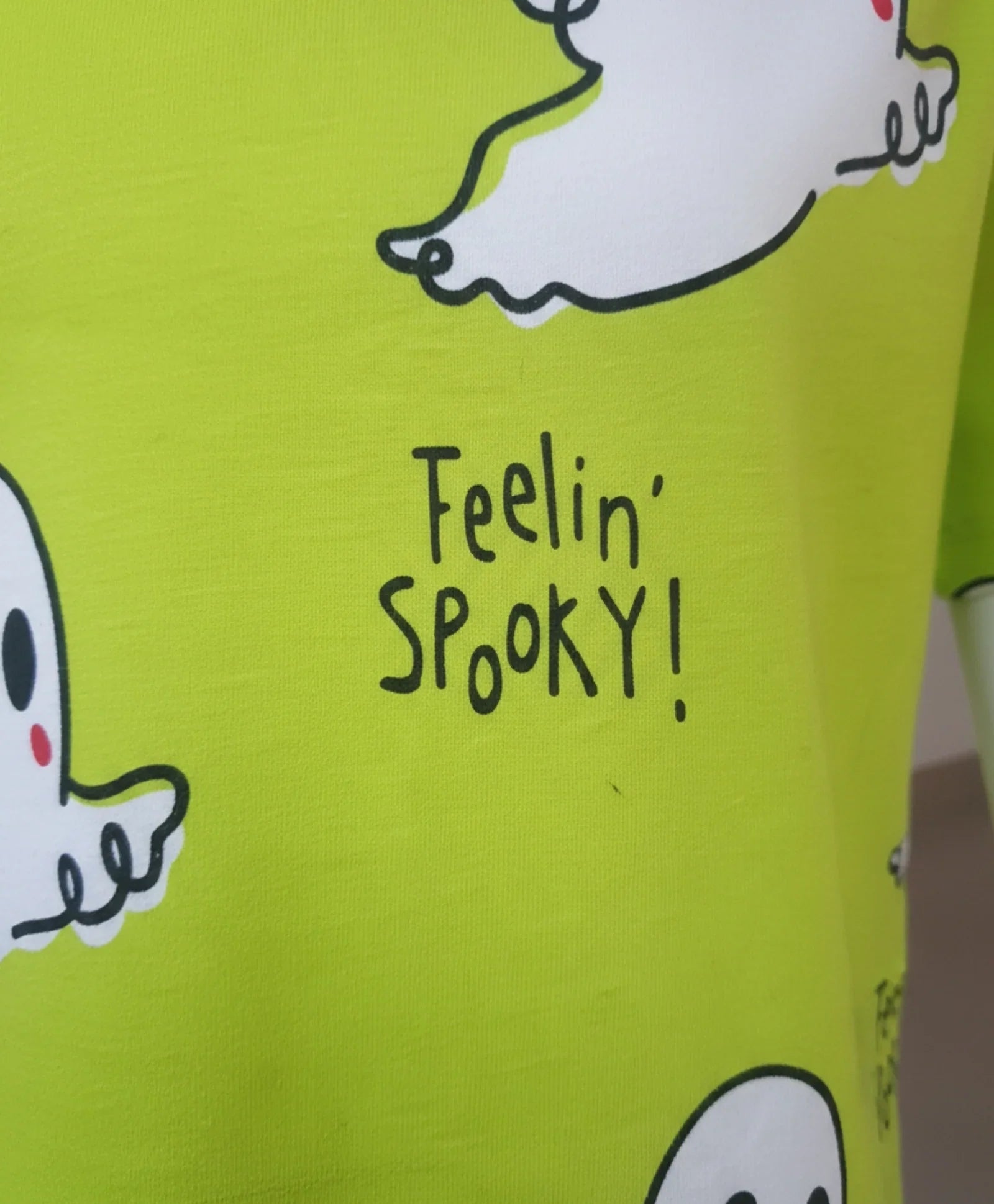 SPOOKY GIRLS SLEEPWEAR SHORT SET - LIME GREEN - Anthrilo 