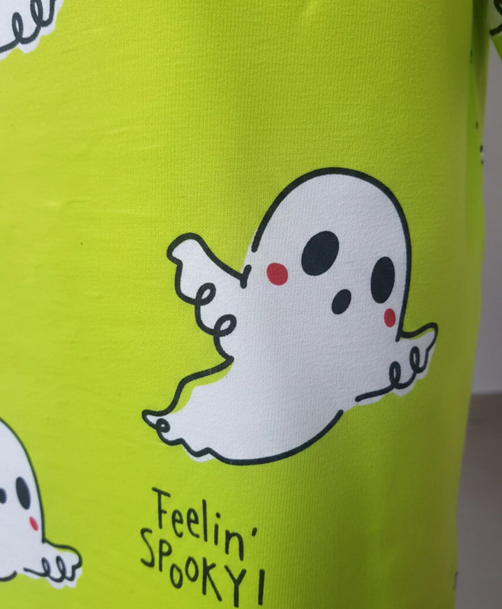 SPOOKY SHORT SLEEVE PYJAMA SET - LIME GREEN - Anthrilo 