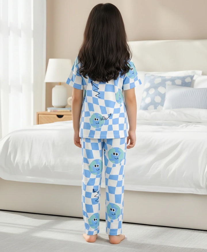 Globe Check Short Sleeve Pyjama Set - White