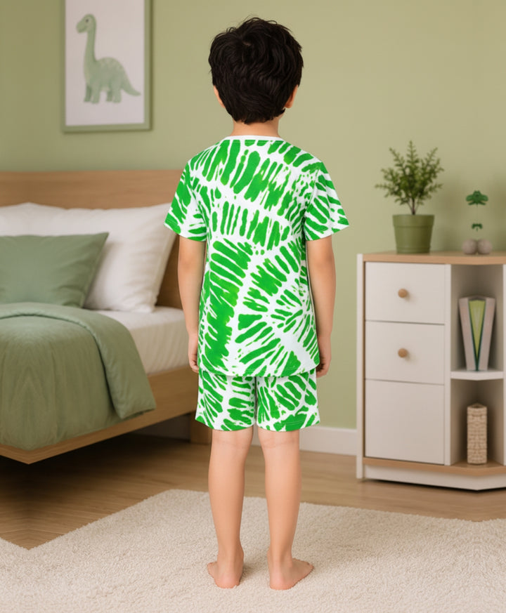 Green Swirl Boys Sleepwear Shorts Set - Green