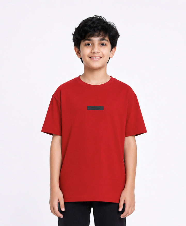 RED SHORT SLEEVE SUMMER BOYS T-SHIRT - RED