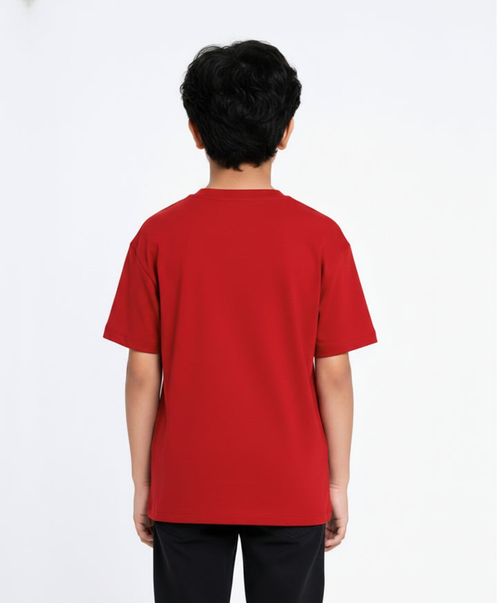 RED SHORT SLEEVE SUMMER BOYS T-SHIRT - RED