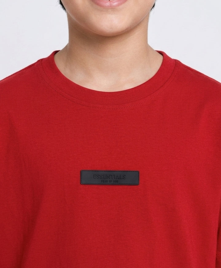 RED SHORT SLEEVE SUMMER BOYS T-SHIRT - RED
