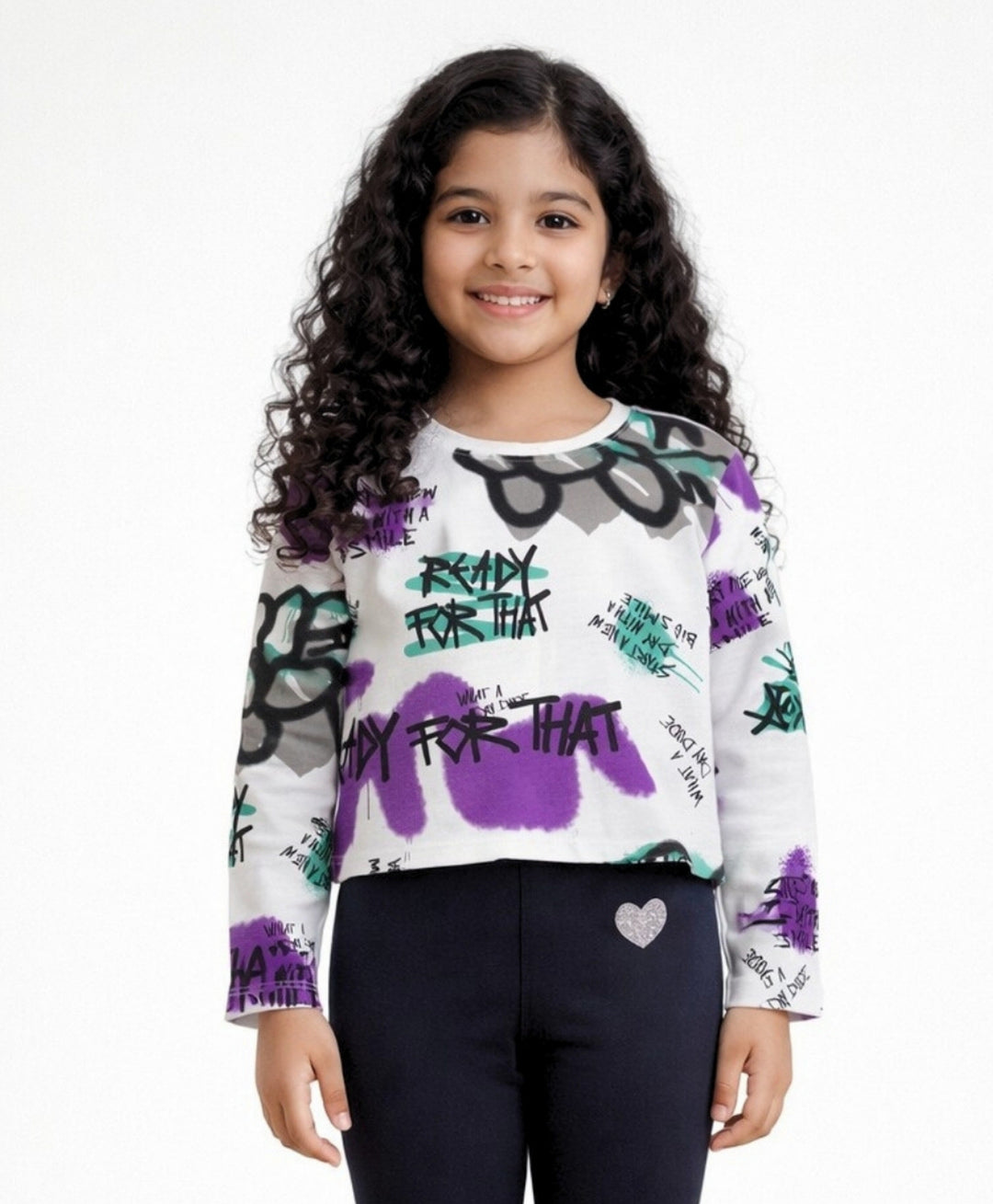READY FOR THAT GIRLS LONG SLEEVES T-SHIRT - WHITE