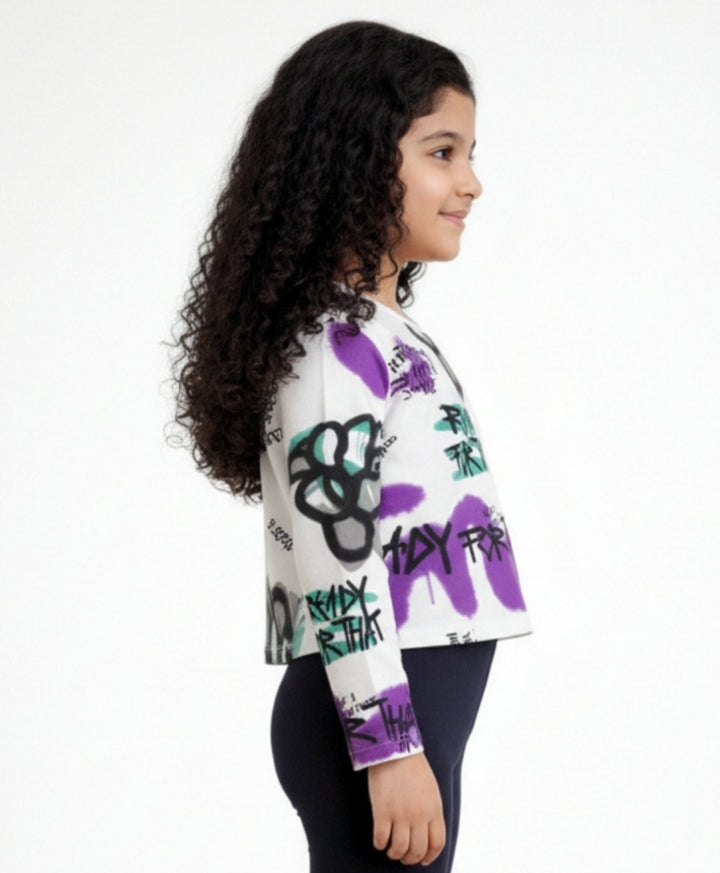 READY FOR THAT GIRLS LONG SLEEVES T-SHIRT - WHITE