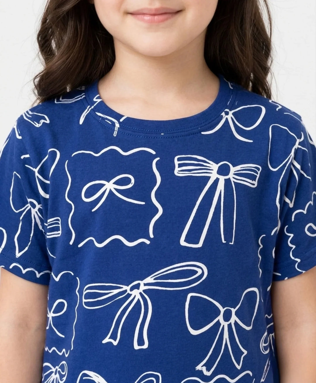 Blue Bow Girls Sleepwear Short Set - Blue