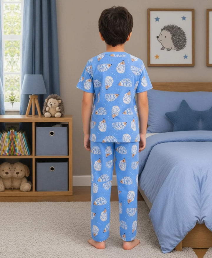Hedgehog Short Sleeve Pyjama Set - Blue