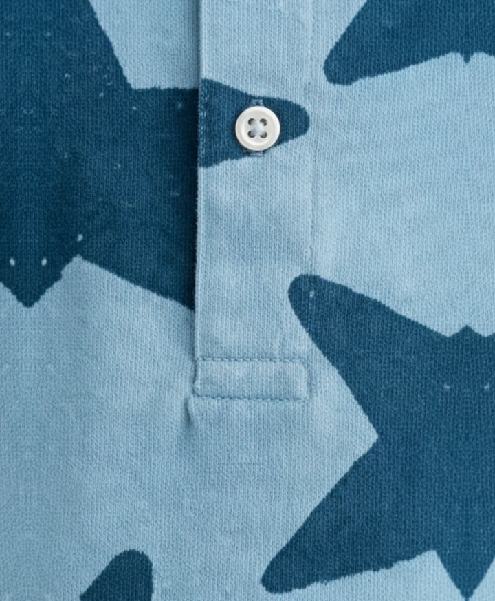 Blue Stars Girls Summer Frill Dress - Blue