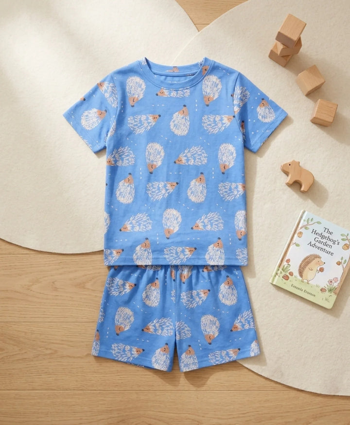 Hedgehog Boys Sleepwear Short Set - Blue