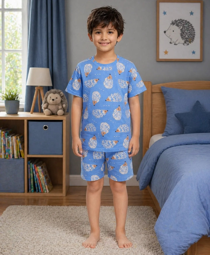 Hedgehog Boys Sleepwear Short Set - Blue