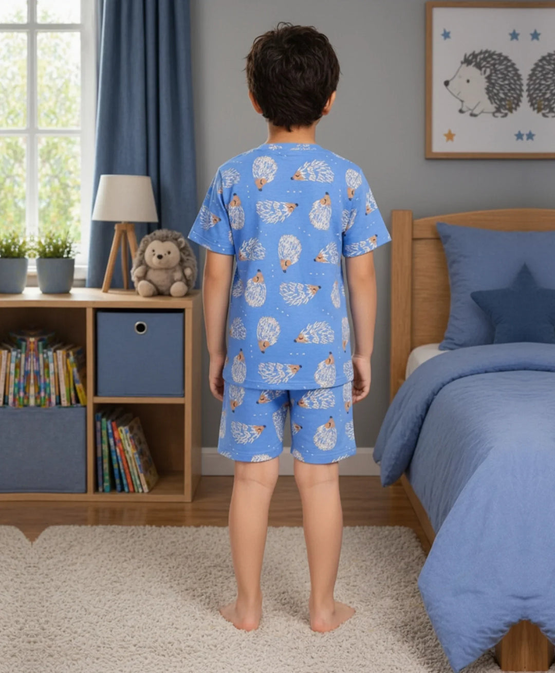 Hedgehog Boys Sleepwear Short Set - Blue