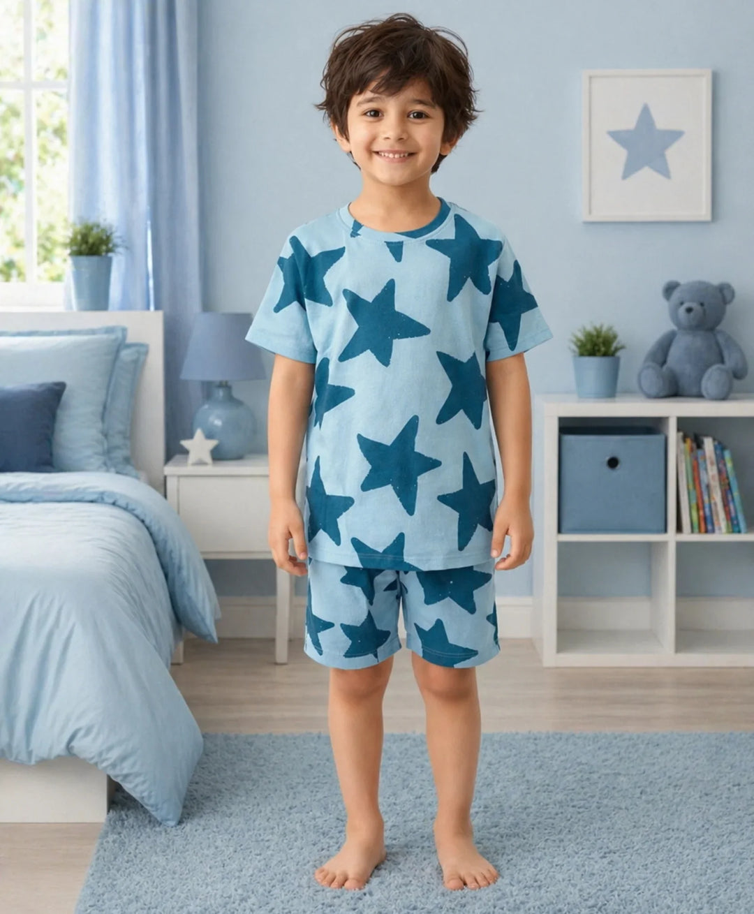 Blue Star Boys Sleepwear Short Set - Blue