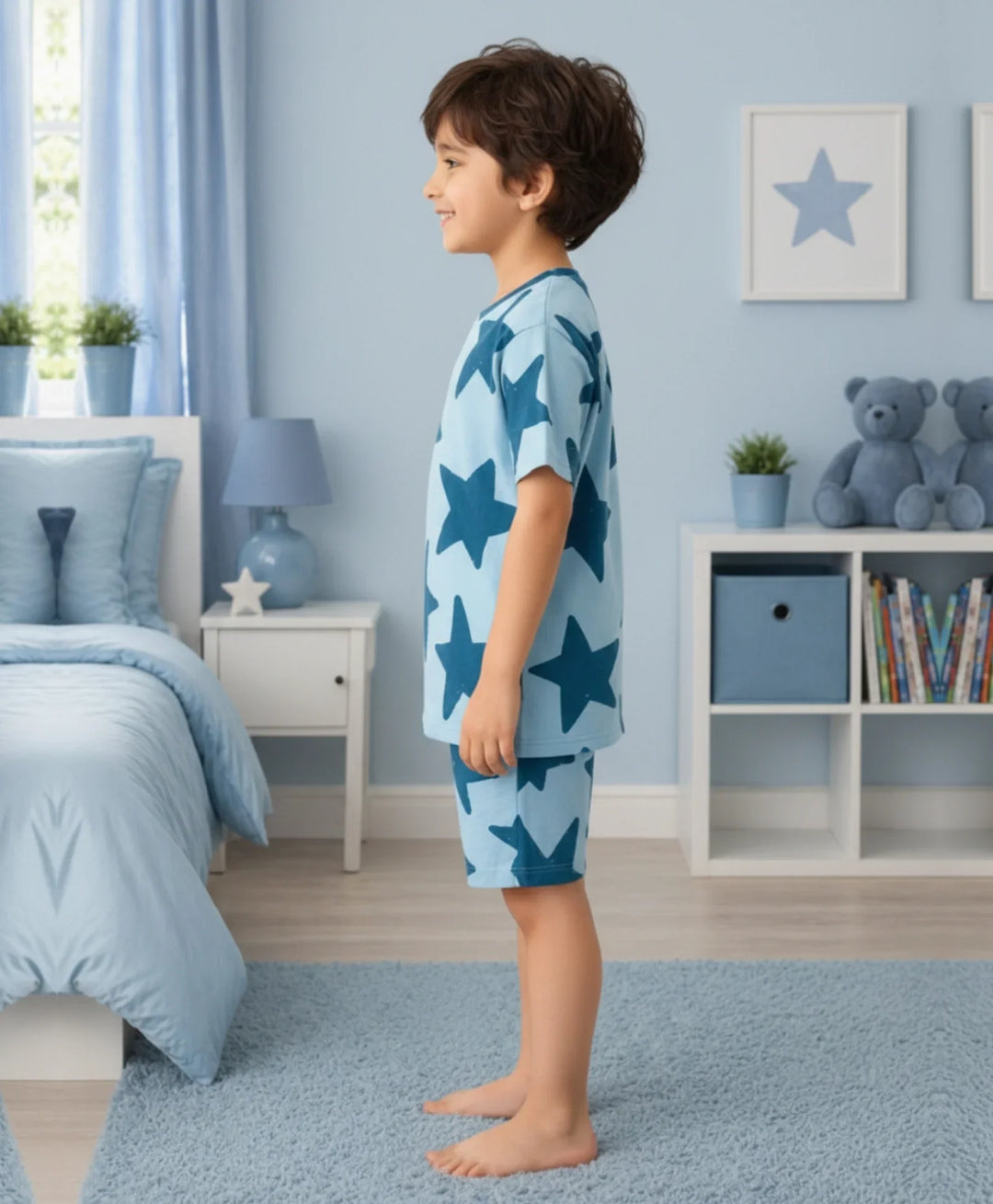 Blue Star Boys Sleepwear Short Set - Blue