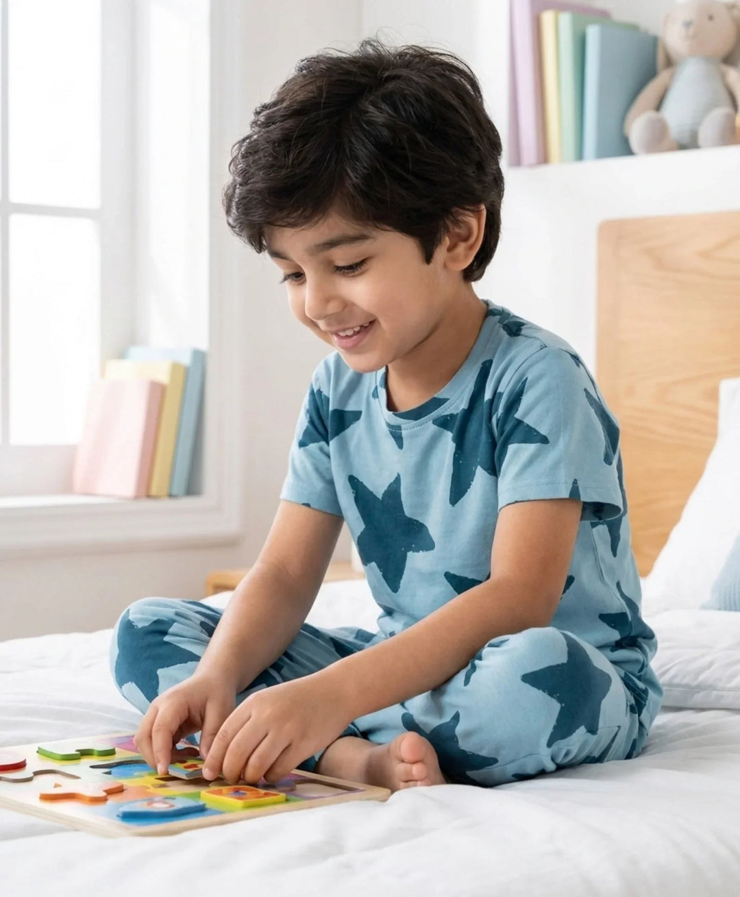 Blue Star Boys Sleepwear Short Set - Blue
