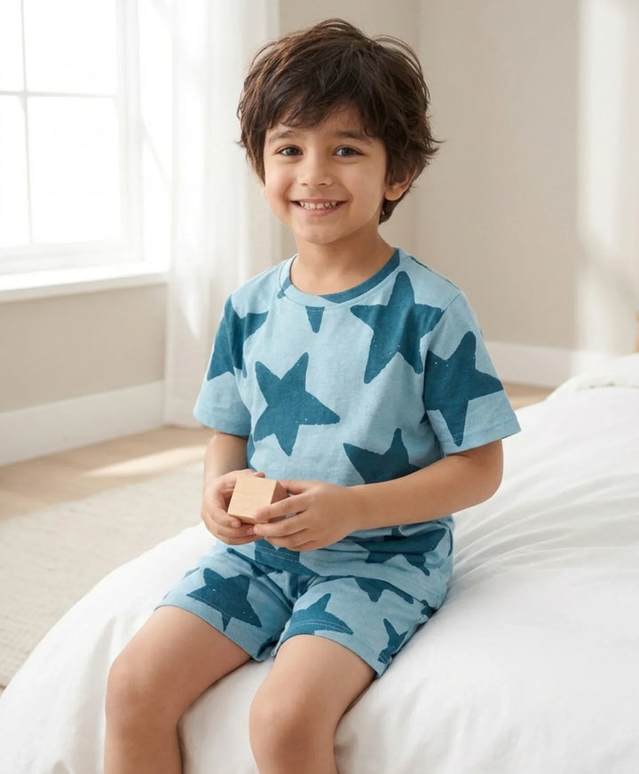 Blue Star Boys Sleepwear Short Set - Blue